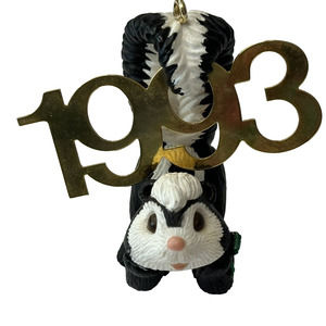 Hallmark Ornaments 1993 Fabulous Decade Blk/White Skunk Brass Year Discontinued